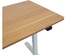 Home4you Reguliuojamo aukščio darbo stalas ERGO LIGHT su 1 varikliu 120x60cm, baltas/ąžuolinis