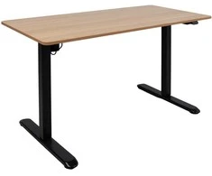 Reguliuojamo aukščio darbo stalas ERGO LIGHT su 1 varikliu 120x60cm, juodas/ąžuolas