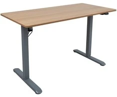 Reguliuojamo aukščio darbo stalas ERGO LIGHT su 1 varikliu 120x60cm, sidabro pilka/ąžuolas