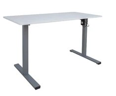 Reguliuojamo aukščio darbo stalas ERGO LIGHT su 1 varikliu 120x60cm, sidabro pilka/balta