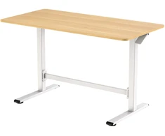 Home4You Desk ERGO manual 120x60xH70-115cm, oak/baltas