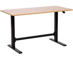 Rašomasis stalas „ERGO“ su reguliuojamu aukščiu 120x60xH70–115 cm, ąžuolas/juoda