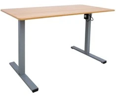 Rašomasis stalas ERGO OPTIMAL su 1 varikliu, 120x60 cm, ąžuolo/pilkos spalvos