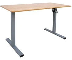 Rašomasis stalas ERGO OPTIMAL vienas variklis 140x70cm, Spalva: karijų/pilka