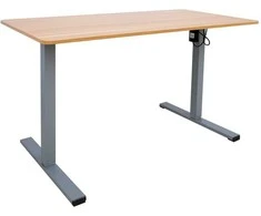 Rašomasis stalas ERGO OPTIMAL vienas variklis 140x70cm, Spalva: karijų/pilka