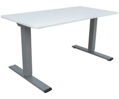 Rašomasis stalas ERGO OPTIMAL su 2 varikliais 140x80 cm, Spalva: pilkšvai balta