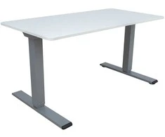 Rašomasis stalas ERGO OPTIMAL su 2 varikliais, 160x80 cm, Spalva: pilkšvai balta