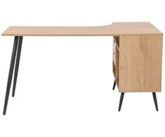 Stalas Georgia 145x80xh75cm, melaminas su ąžuolo dekoravimu