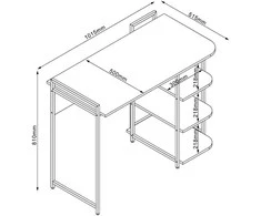 Home4you Rašomasis stalas LESTER 101,5x51,5xH81cm Melaminas