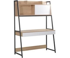 Rašomasis stalas STUDY su savarankišku 124x54xH171cm, ąžuolas/baltas