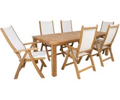Lauko baldų komplektas BALI stalas, 6 sulankstomos kėdės