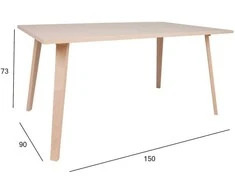 Fotelis Home4You Valgomasis stalas ADORA 150x90xh73cm