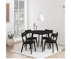 Home4You Stalas ROXBY D105xH76cm Apvalus Juodas