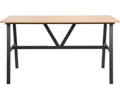 Fotelis Home4You Valgomojo stalas SVEA 140x70xH76cm Uosio/Juodos spalvos