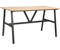 Fotelis Home4You Valgomojo stalas SVEA 140x70xH76cm Uosio/Juodos spalvos