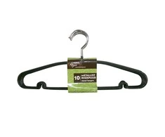 Home4You Drabužių pakabos 10 vnt. / rinkinys, neslystantis metalas, juoda PVC danga