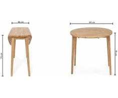 Fotelis Home4You Valgomojo stalas BIRKA D90xH75cm Ąžuolas