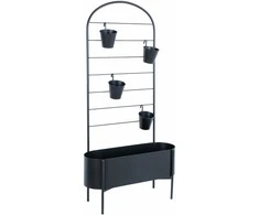 Home4You Gėlių stovas DEIA 70,5x26xH137cm Juoda