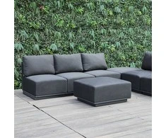 Home4You Dark Pufas FULLER 83x83xA42cm, tamsiai pilkas