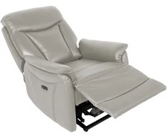 Home4You Fotelis-reglaineris BALDWIN Elektrinis Smėlio spalvos oda