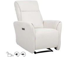 Fotelis Home4you Reglaineris HEIDY su elektriniu mechanizmu Balta