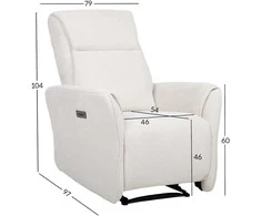 Fotelis Home4You Reglaineris HEIDY su elektriniu mechanizmu Balta