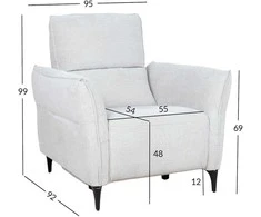 Home4You Fotelis-reglaineris MIAMI Šviesiai smėlio