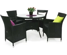 Fotelis Home4You Kėdė WICKER-1 juoda