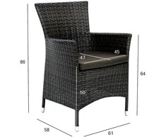 Home4You Kėdė WICKER-1 tamsiai ruda