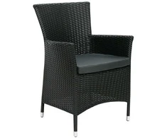 Fotelis Home4You Kėdė WICKER-1 juoda