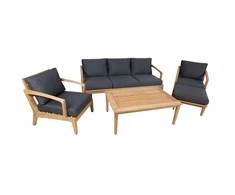 Home4You Lauko baldų komplektas MALDIVE stalas, sofa, 2 kėdės, osmanai