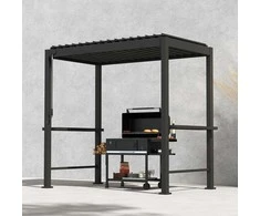 Dark Pavėsinė MIRADOR BBQ 2,55x1,5m, tamsiai pilka
