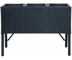 Gėlių dėžutė WICKER 78x33xH54cm, juoda