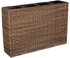 Home4You Gėlių dėžutė WICKER 89x24xH60cm, šviesiai ruda