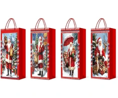 Lova Home4You Dovanų maišelis buteliui „SANTA DAY“, 12x36x9 cm, įvairių spalvų