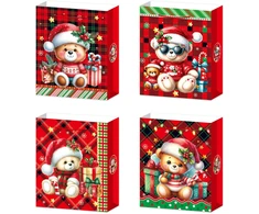 Lova Dovanų maišelis „XMAS TEDDY M“, 26x32x10 cm, įvairių spalvų