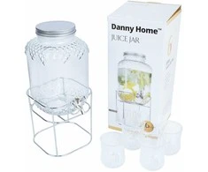 Home4You Stiklinis indelis +4stiklai PARTY SET 4L, su stoveliu