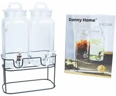 Home4You Stiklinis indas TWIN 2x2,3L, su stoveliu
