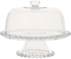 Home4You Stiklinė lėkštė 3in1 torto lėkštė D31xH23cm