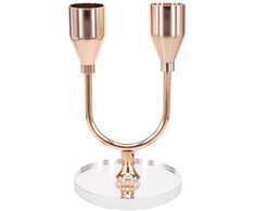 Home4You Žvakidė CHANLE H13cm, 2 rinkiniai, aukso spalvos