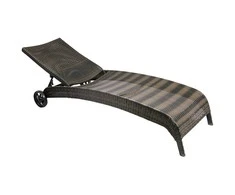 Home4You Gultas WICKER, 73x196xH99cm, rėmas: aliumininis su plastikinių vytelių apdaila, spalva: tamsiai ruda