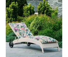 Home4You Gultas WICKER, 73x196xH99cm, rėmas: aliumininis su plastikinių vytelių apdaila, spalva: smėlio