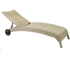 Home4You Gultas WICKER, 73x196xH99cm, rėmas: aliumininis su plastikinių vytelių apdaila, spalva: smėlio