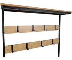 Fotelis Home4You Prieškambario lentyna HEDVIG Pelenų/Juoda 100x36xH180cm