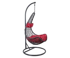 Home4You Kabantis krėslas COCO su pagalvėlėmis, 95x95xH195cm, rėmas: plienas, spalva: tamsiai pilka, sėdima dalis: plastikinė vytelė