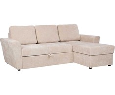 Home4You Kampinė sofa-lova INGA, smėlio spalvos