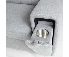 Home4You Kampinė sofa-lova ODELIA-2 LC, pilka