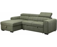 Home4You Kampinė sofa-lova ODELIA Šviesiai žalia, su patalynės dėže