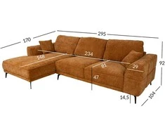 Home4you Kampinė sofa OLIVIA KK, ruda