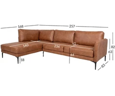 Home4You Kampinė sofa SOFIA KK, ruda
